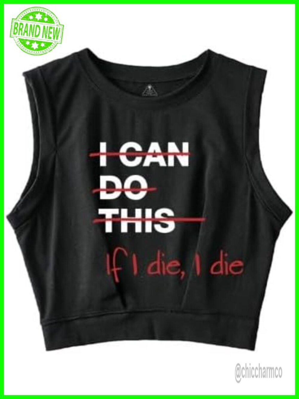 Sleeveless Crop Top for Strength Training, Cotton Blend, Tight Fit
